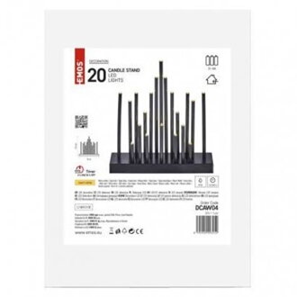 LED vianočný svietnik plast black 20LED hviezda WW