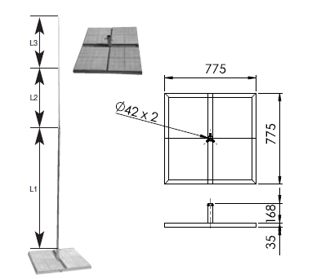 Tyč nadstavovacia AL 1mx10mm L3