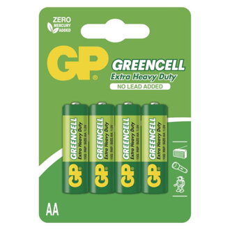 GP zinková batéria GREENCELL AA 1,5V R6P 4/1ks
