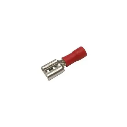 Konektor faston F 6,3mm červený vodič 0,5-1,5mm