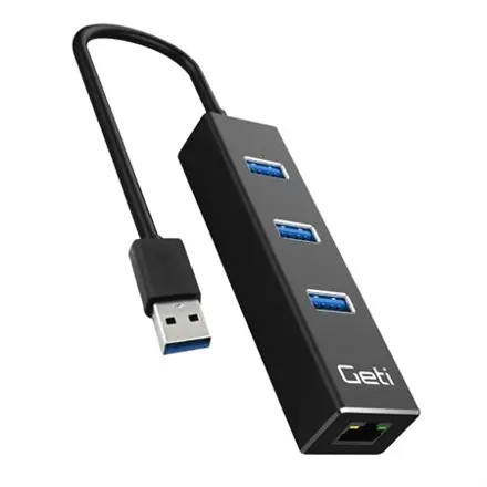 Rozbočovač GETI 3xUSB-A 3.0+1xRJ45 Ethernet GUH3AE