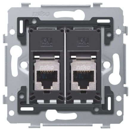 Zásuvka NIKO STP 2xRJ45 Cat.5e rovná