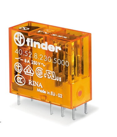 Relé päticové DIN/PS, 2P/8A, 230V AC, Au