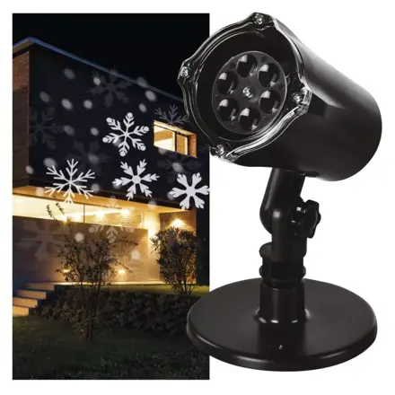 Laserový projektor IP44 230V snehové vločky CW