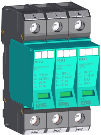 Zvodič prepätia KIWA C+D 280V/40kA, 3P
