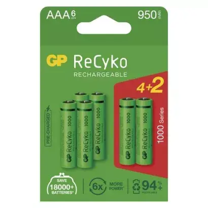 GP nabíjacia batéria ReCyko 1000 AAA 6/1ks
