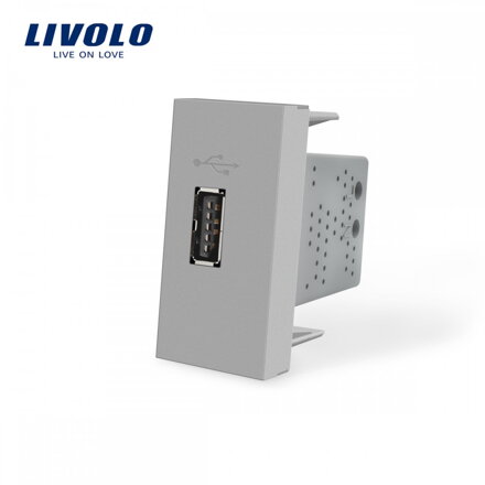 Zásuvka LIVOLO USB 1/2M strieborná