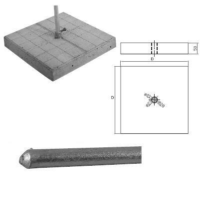 Podstavec betón štvorec 35cm k JP a OB Podstavec betón štvorec 35cm k JP a OB