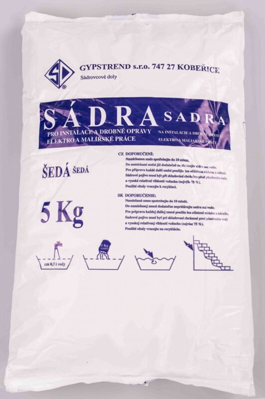 Sádra 5kg šedá