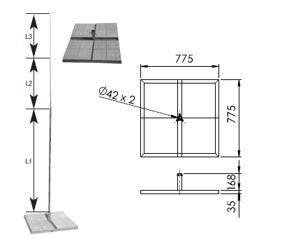 Tyč nadstavovacia AL 1mx10mm L3