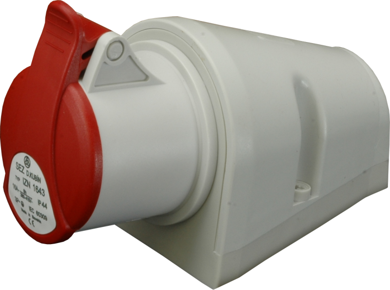 Zásuvka nástenná IP44, IZN1643, 16A, 4P, 400V Zásuvka nástenná IP44, IZN1643, 16A, 4P, 400V